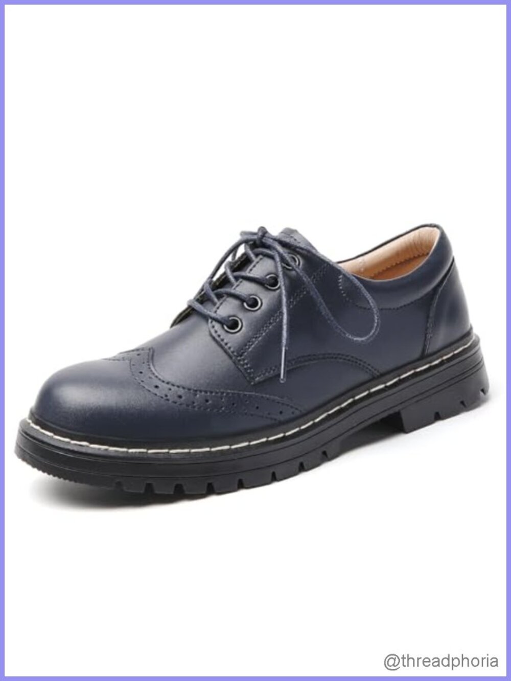 Women's Oxford Brogue Platform Shoes Non-Slip School Dress